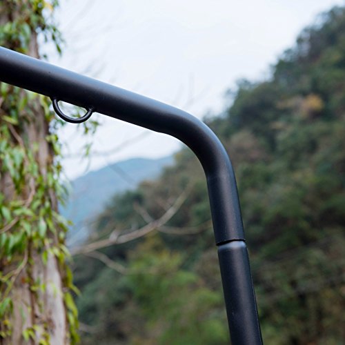 Lazy Daze Hammocks Deluxe Hammock Swing Chair Steel Stand with Heavy Duty Coated Frame, Capacity 450 Pounds, Black