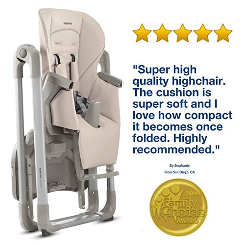 Inglesina MyTime Baby High Chair - Removable Tray, Easy-Clean Foldable High Chair - Butter Color