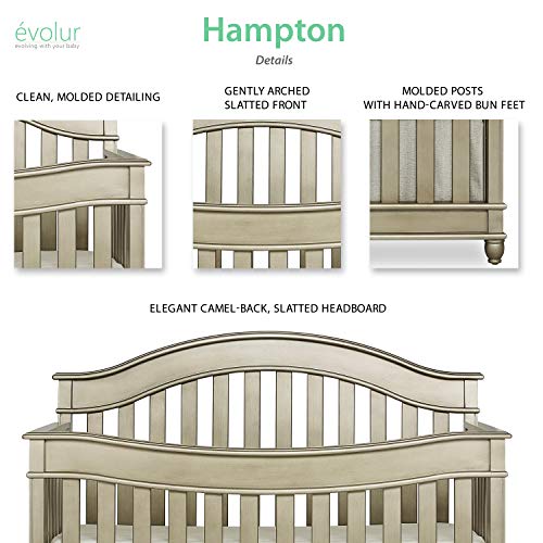 Evolur Hampton/ Parkland 5 in 1 LifeStyle Convertible Crib