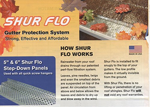 (200 feet) Shur Flo Step-Down Leaf Guard Gutter Protector for 5" K-Style Gutters. Mill Finish Aluminum. 50 Panels x 4.00' Each.