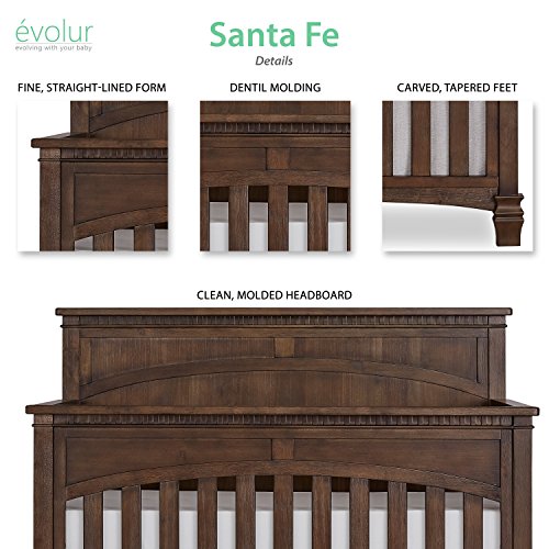 Evolur Santa Fe 5 in 1 Convertible Crib, Distress Navy