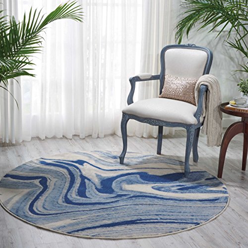 Nourison Somerset ST49 Modern Bohemian Light Blue Area Rug 5 Feet 6 Inches by 5 Feet 6 Inches, 5'6" x 5'6"