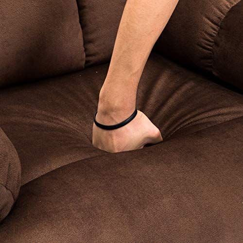 Bonzy Home Overstuffed Fabric Recliner Chair Heavy Duty Manual Recliner Home Theater Seating  Dark Brown