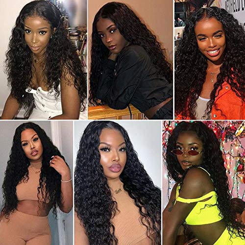 Lace Front Human Hair Water Wave Wigs 13x4 Lace Frontal Deep Curly Wigs 10A Glueless Brazilian Virgin Human Hair Wigs Pre Plucked With Baby Hair For Black Women 150% Density