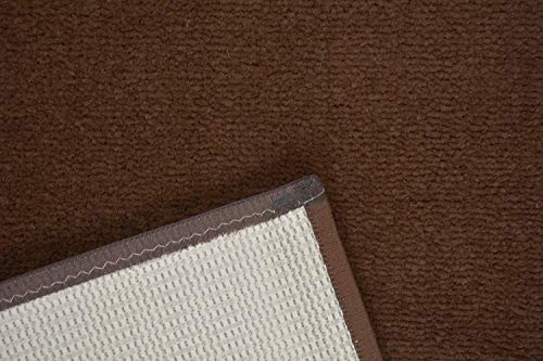 Custom Size Runner Rug Solid Color Roll Runner 30 Inch Wide x Your Length Size Choice Slip Skid Resistant Rubber Back More Color Options Available Euro Collection (Brown, 16 ft x 30 in)