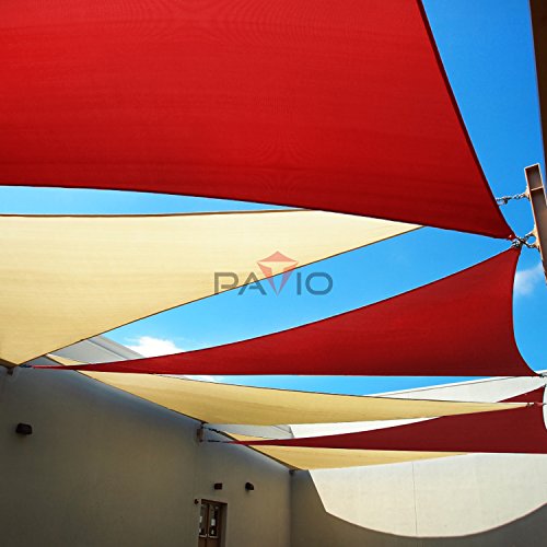 Patio Paradise 21' x 24' x 31.9' Ft 260 GSM Waterproof Sun Shade Sail-Red Triangle UV Block Durable Awning Canopy Outdoor Garden Backyard