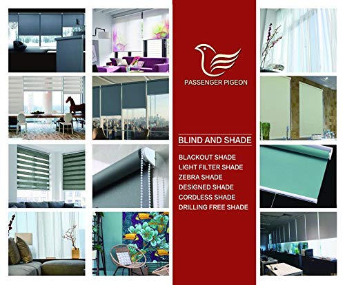 PASSENGER PIGEON Thermal Insulated 100% Blackout Waterproof Fabric Custom Window Roller Shades Blinds,60" W x 72" L, White