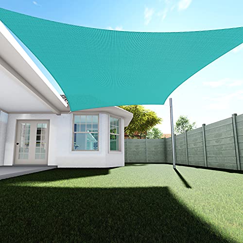 TANG Sunshades Depot 9' x 20' Solid Turquoise Green Sun Shade Sail, Rectangle Permeable Canopy CustomSize Available Commercial Standard 180 GSM HDPE