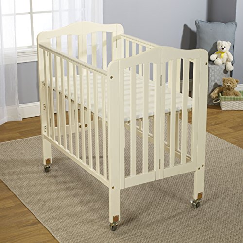 Big Oshi Angela 3 Position Portable Adjustable Crib Foldable & Space Saving Baby Crib - French White