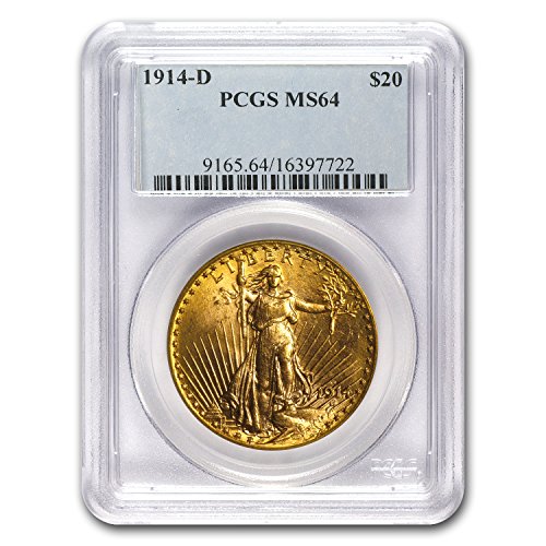 1914 D $20 St. Gaudens Gold Double Eagle MS-64 PCGS G$20 MS-64 PCGS