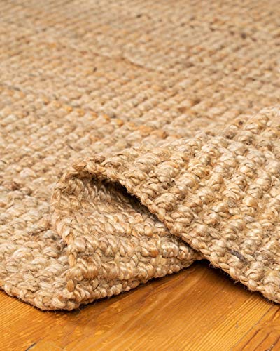 NaturalAreaRugs Meera Area Rug Natural Jute Cotton Hand-Loomed, 6' x 9'