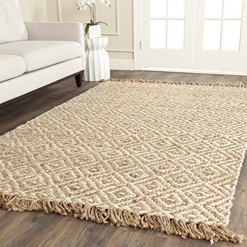 Safavieh Natural Fiber Collection NF450A Hand Woven Natural and Ivory Jute Area Rug (8' x 10')