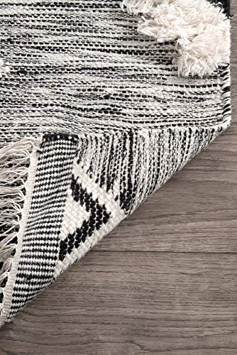 nuLOOM Moroccan Shag Fringe Wool Rug, 6' x 9', Grey