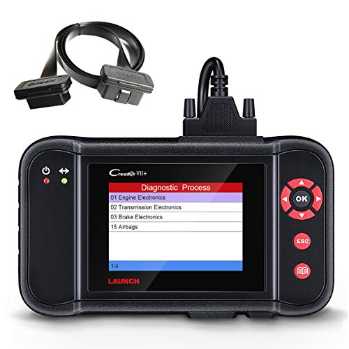 LAUNCH Creader VII+ OBD2 Scanner for Engine/Transmission/ABS/Airbag Code Reader Car Diagnostic Scanner Scan Tool + 16 Pin Extension Cable
