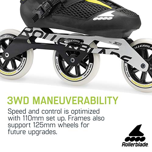 Rollerblade Men's Endurace Elite 110 Fitness Inline Skate, Black/Lime, Size 8.5