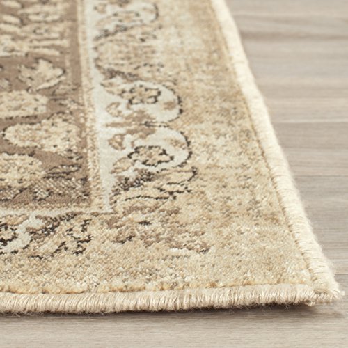 Safavieh Vintage Collection VTG113 Oriental Medallion Distressed Premium Viscose Area Rug, 5'3" x 7'6", Warm Beige