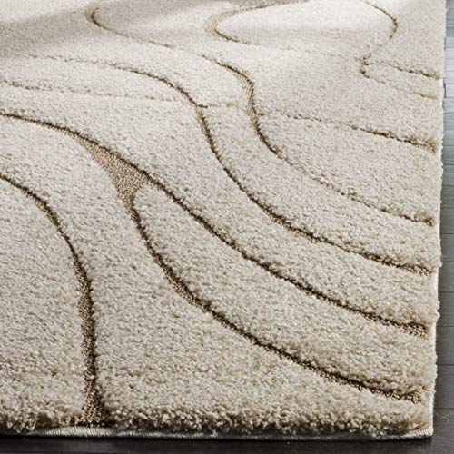 Safavieh Florida Shag Collection SG471-1113 Cream and Beige Area Rug (8'6" x 12')