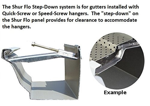 (200 feet) Shur Flo Step-Down Leaf Guard Gutter Protector for 5" K-Style Gutters. Mill Finish Aluminum. 50 Panels x 4.00' Each.