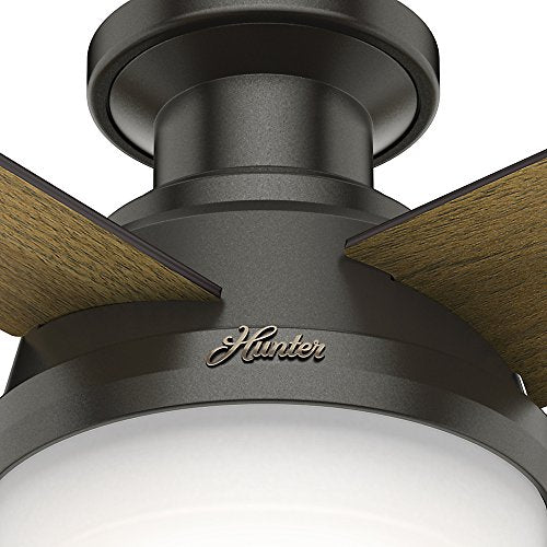 Hunter Fan Company 59447 52" Dempsey Indoor Low Profile Ceiling Fan with Light, Large, Noble Bronze