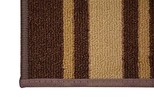 Custom Size Solid Border Roll Runner 32" W x Your Length Choice Slip Resistant Rubber (Brown w/ Beige Border 32 ft x 32")