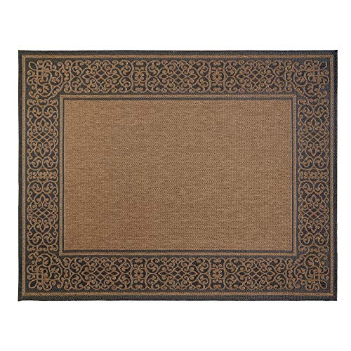 Gertmenian 21602 Furman Outdoor Rug Patio Area Carpet, 9' x 13' X Large, Abstract Border Raven