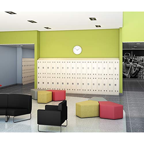 Learniture Deluxe Three-Wide Double-Tier School Lockers, 12" W x 12" D, Ready to Assemble, Tan, LNT-NOR1002P-SO