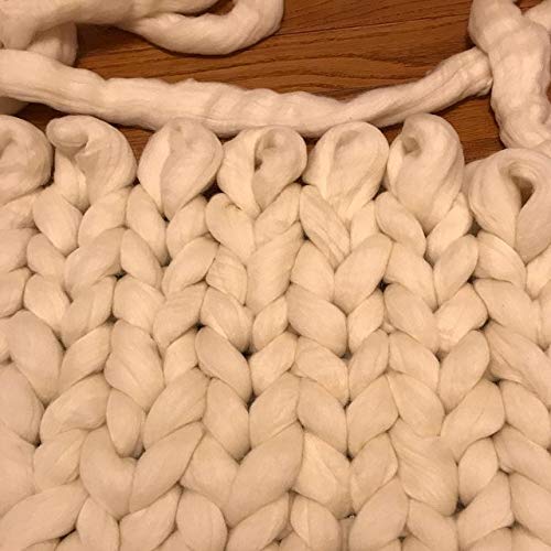 Shep's Natural White Merino Wool Top Roving Fiber Spinning, Felting Crafts USA (8lb)