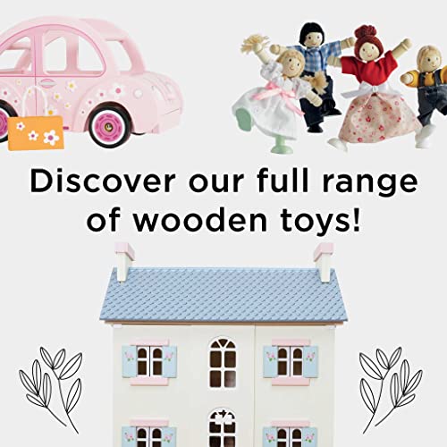 Le Toy Van - Gorgeous Wooden Bluebird Dolls House & Furniture Large Wooden Doll House | Girls 3 Storey Wooden Dolls House Play Set | Suitable for Ages 3+