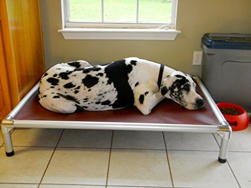 Kuranda All-Aluminum (Silver) Chewproof Dog Bed - XXL (50x36) - 40 oz. Vinyl - Black