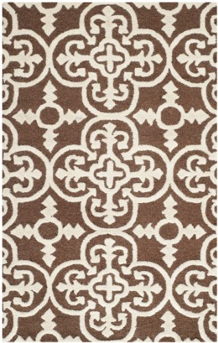 Safavieh Cambridge Collection CAM133H Handmade Moroccan Wool Area Rug, 9' x 12', Dark Brown/Ivory