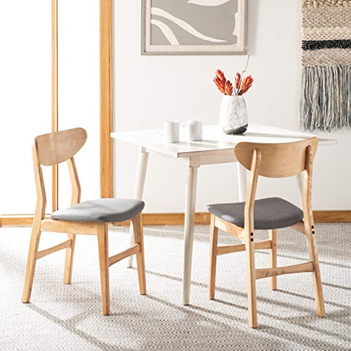 Safavieh Home Lucca Retro Natural and Grey Cushion Dining Chair, Set of 2