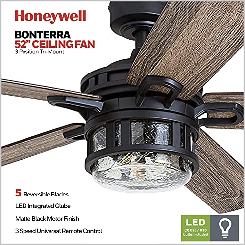 Honeywell Ceiling Fans 50690-01 Bonterra, 52 inches, Matte Black