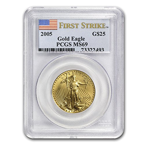 1986 - Present 1/2 oz Gold American Eagle MS-69 PCGS (Random Year) 1/2 OZ MS-69 PCGS