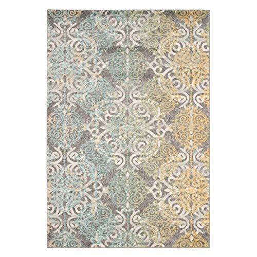 Safavieh Evoke Collection EVK230D Vintage Medallion Damask Grey and Ivory Area Rug (12' x 18')