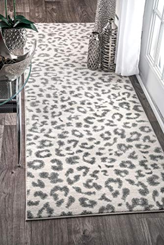 nuLOOM Print Leopard Area Rug, 10' x 14', Grey