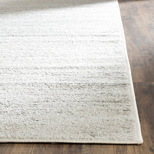 SAFAVIEH Adirondack Collection ADR113B Modern Ombre Non-Shedding Living Room Bedroom Dining Home Office Area Rug, 9' x 9' Square, Ivory / Silver