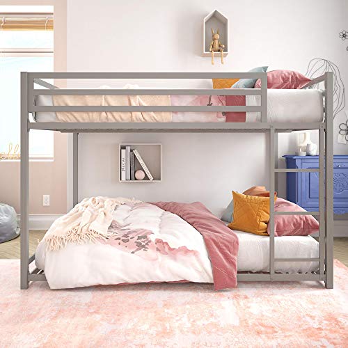 DHP Miles Twin Metal Bunk Bed, Kid's Bedroom, Space-Saving Design, Blue, Twin/Twin