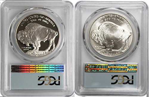 2001 P/D Proof and Uncirculated Silver Buffalo 2 Coin Set PR69/MS69