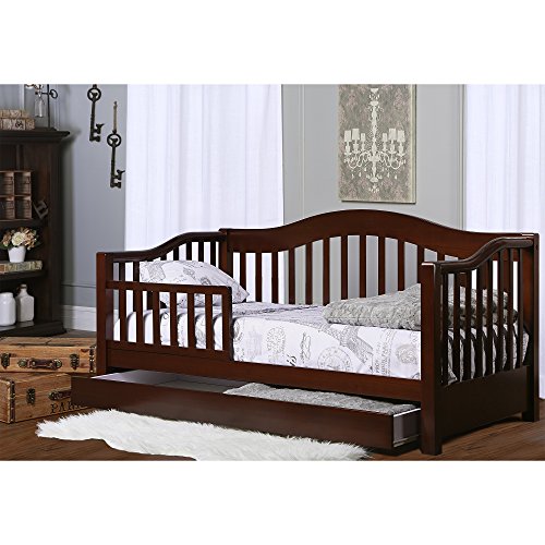 Dream On Me Toddler Day Bed with Storage Drawer in Cherry, Greenguard Gold Certified