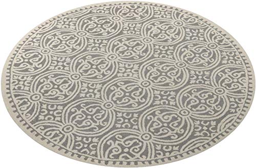 Safavieh Cambridge Collection CAM123D Handmade Moroccan Wool Area Rug, 9' x 9' Round, Silver/Ivory