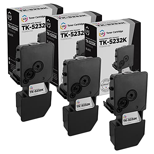 LD Compatible Toner Cartridge Replacement for Kyocera TK-5232K 1T02R90US0 (Black, 3-Pack)