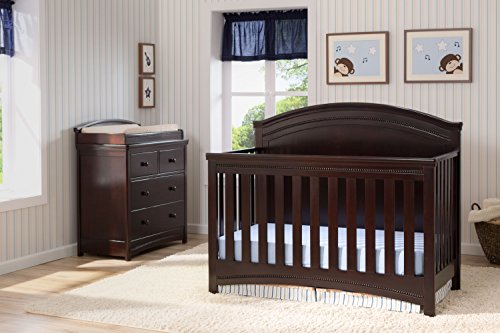 Simmons Kids SlumberTime Emma 4 Drawer Dresser with Changing Top, Black Espresso