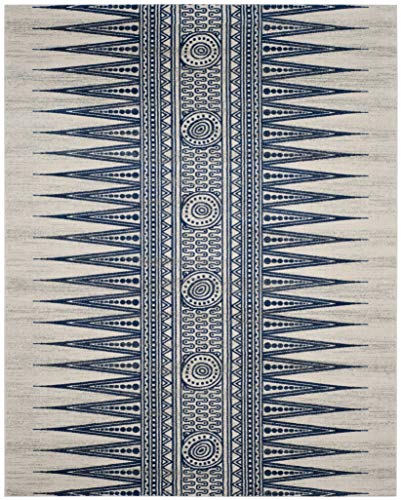 Safavieh Evoke Collection EVK226C Modern Bohemian Area Rug, 8' x 10', Ivory/Blue