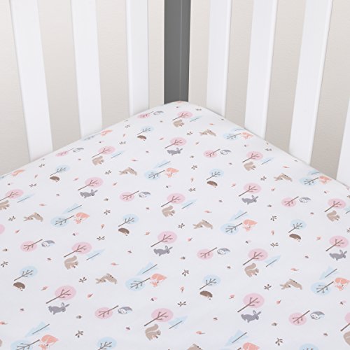 Carter's Woodland Meadow Forest/Deer/Owl 3 Piece Nursery Crib Bedding Set, Peach/Aqua/White