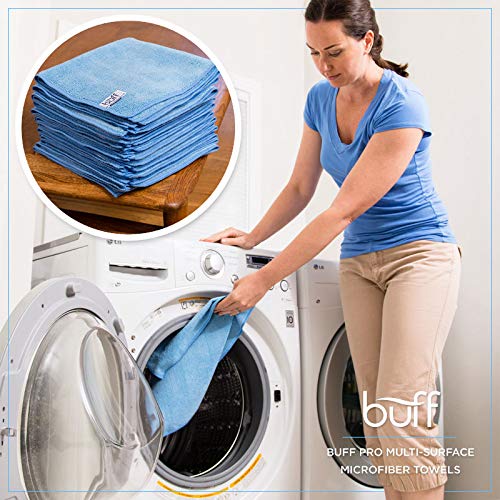 16" x 16" Buff Pro Multi Surface Microfiber Towels Bulk | Case: 216 Qty (White)