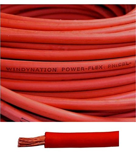 4/0 Gauge 4/0 AWG Red 15 Feet Welding Battery Pure Copper Flexible Cable + 10pcs of 3/8" Tinned Copper Cable Lug Terminal Connectors + 3 Feet Black Heat Shrink Tubing