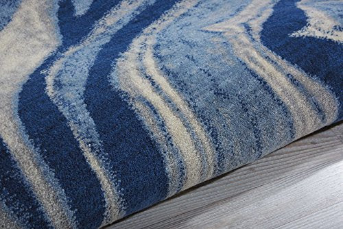 Nourison Somerset ST49 Modern Bohemian Light Blue Area Rug 5 Feet 6 Inches by 5 Feet 6 Inches, 5'6" x 5'6"