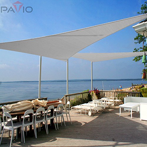 Patio Paradise 13' x 18' x 22.2' Ft 260 GSM Waterproof Sun Shade Sail-Light Grey Triangle UV Block Durable Awning Canopy Outdoor Garden Backyard