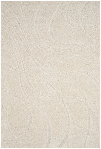 Safavieh Florida Shag Collection SG471-1111 Creme and Creme Area Rug (8' x 10')