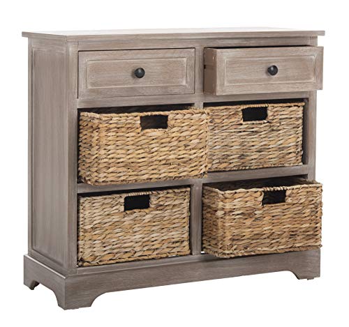 Safavieh American Homes Collection Herman Whitewash Wicker Basket Storage Unit